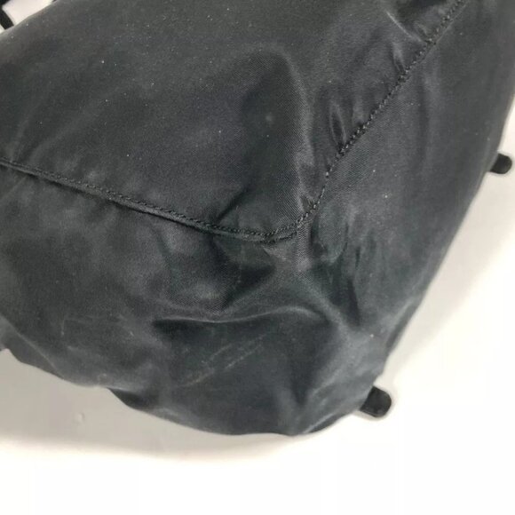 PRADA triangle logo triangle logo plate backpack bag Nylon Black main image 6